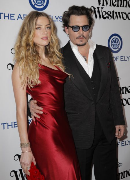 CULVER CITY,  CA - JANUARY 09: Actors Amber Heard and Johnny Depp attend The Art of Elysium 2016 HEAVEN Gala presented by Vivienne Westwood & Andreas Kronthaler at 3LABS on January 9,  2016 in Culver City,  California. (Photo by Alison Buck/Getty Images)