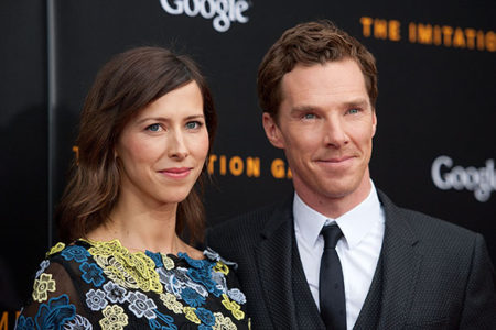 NEW YORK,  NY - NOVEMBER 17: Benedict Cumberbatch (R) and Sophie Hunter attend "The Imitation Game" New York Premiere at the Ziegfeld Theater on November 17,  2014 in New York City. (Photo by D Dipasupil/FilmMagic)