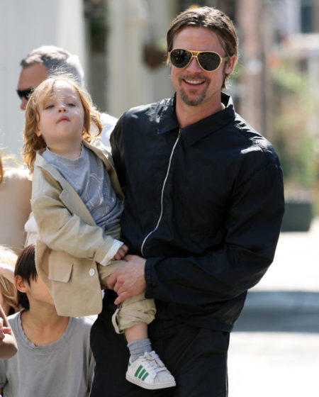 #7006580 The Jolie-Pitt family headed out in New Orleans,  Louisiana to do some grocery shopping at a local market on March 20,  2011. Angelina has brought all six children to visit their dad Brad Pitt while he works on his latest project "Cogan's Trade". Maddox,  Pax,  Zahara and Shiloh walked while the twins Knox and Vivienne hitched a ride from mom and dad who were all smiles while out and about on a lovely sunny day. Brad and Angelina waved to fans as they strolled the street to and from the market. Fame Pictures,  Inc - Santa Monica,  CA,  USA - +1 (310) 395-0500